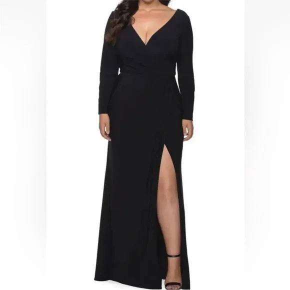 chinese dress ladies Off-Shoulder Long Black Formal Dress with Long Sleeves Black / 18